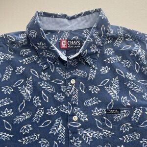 VTG Chaps‎ Ralph Lauren S/S Shirt Print Blue XL